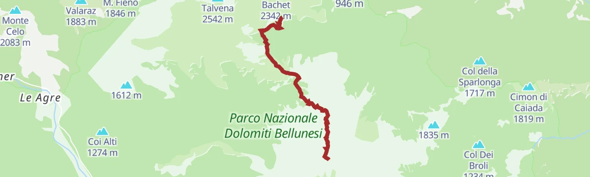 Route map: Alta Via no. 1 - Stage 11